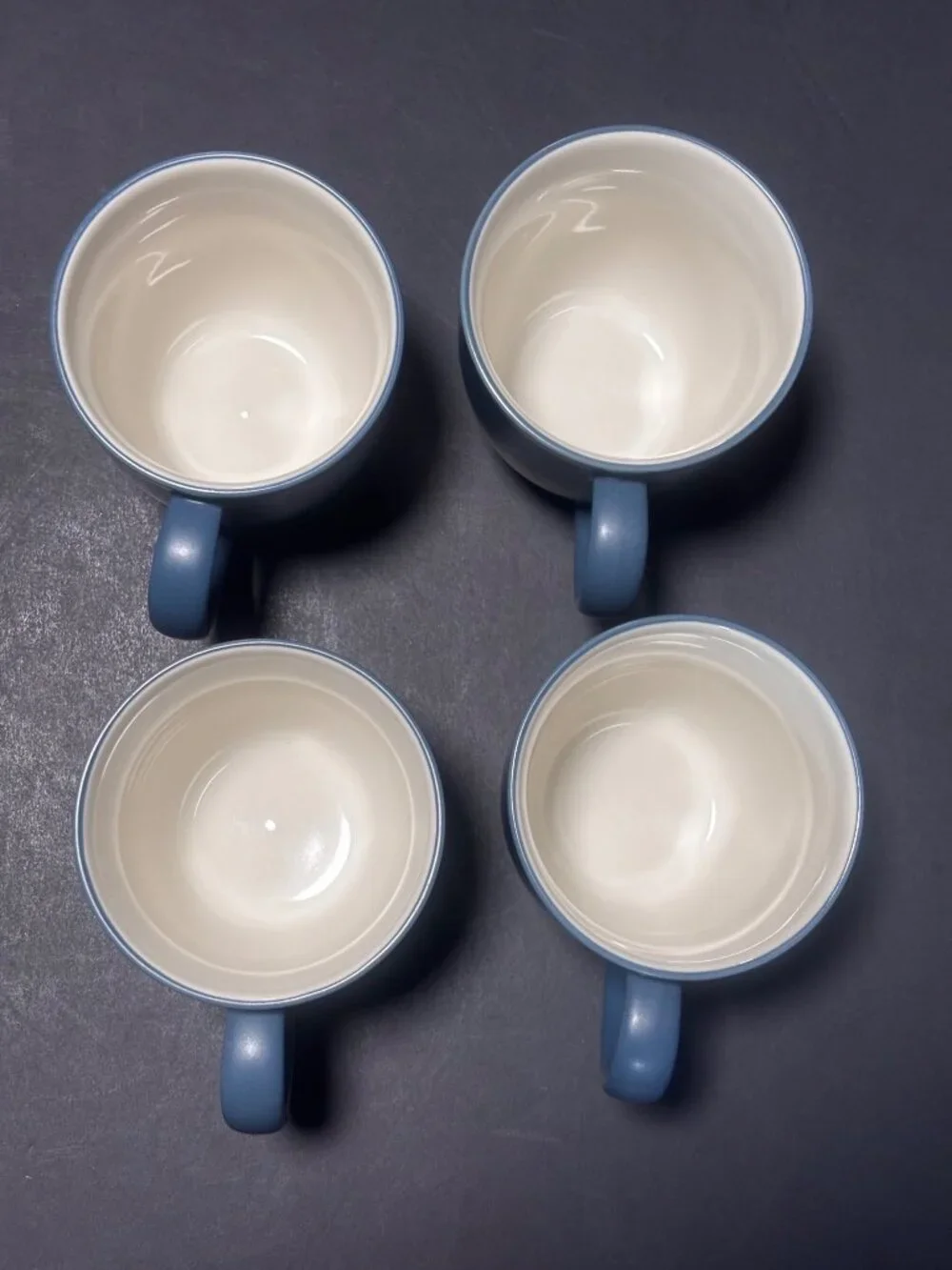 Noritake Colorwave Blue 8484 Stoneware Coffee Mugs Set Of 4 Vintage 04